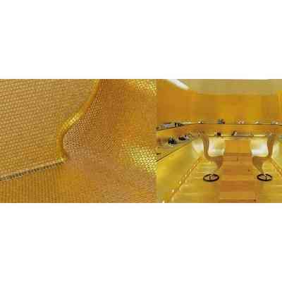 Yellow gold leaf mosaic, 1x1 cm tesserae, bevelled, smooth effect, 10.2 - Oro Bis, Bisazza