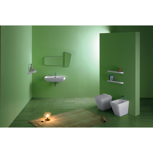 Étagère en céramique blanche complète avec fixations 60 cm - Degradè, Simas