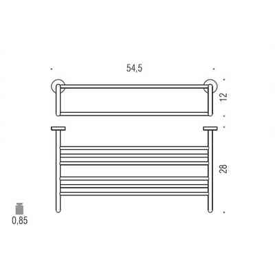 Étagère porte-serviettes en laiton chromé, 54 cm - Rack, Colombo Design
